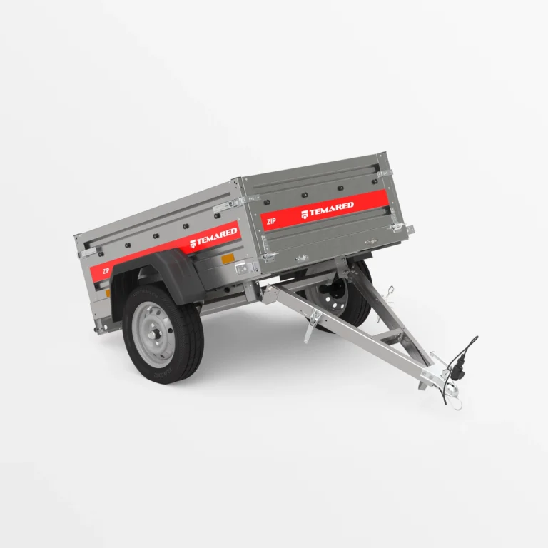 Przyczepka samochodowa lekka z uchylnym dyszlem spawana 148x107 cm TEMARED ZIP 1510 KIPP jednoosiowa kiprowana