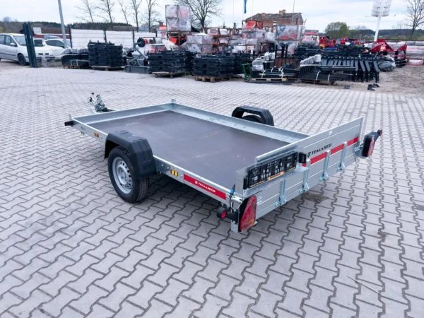 Przyczepa samochodowa do przewozu quadów, motocykli z tylną burtą najazdową MULTITRANSPORTER 3016 750 KG