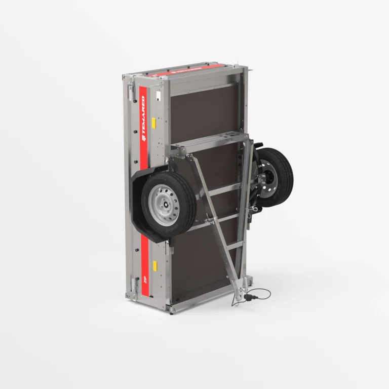 Leichter geschweißter einachsiger kippbarer PKW-Anhänger mit Blattfedern 201×107 cm TEMARED ZIP 2010/R KIPP